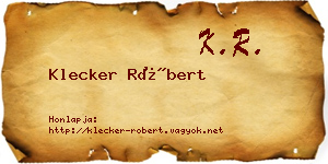 Klecker Róbert névjegykártya